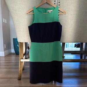 Green and Navy Sleeveless Dress